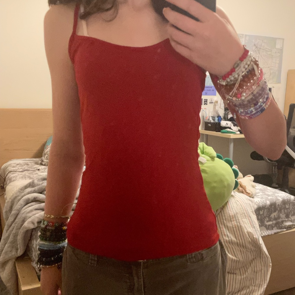 red tanktop